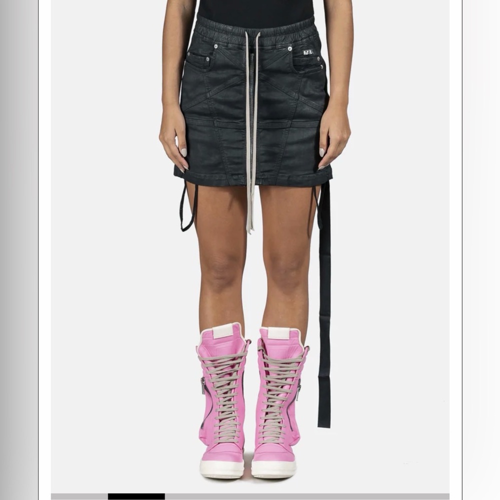 Rick Owens Black Mini Skirt with Utility Straps